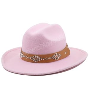 HATS FEDORA для женщин Мужчины Широкие Caps Caps Whoed Hat Panama Church Wedding Ribbon Band Hat Sombreros de Mujer