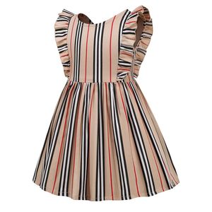 New Arrival Sleeve 2022 Cotton Clothes Stripe Fashion European Style Baby Kids Clothing Clothes Girls Dress 2-6 Years
