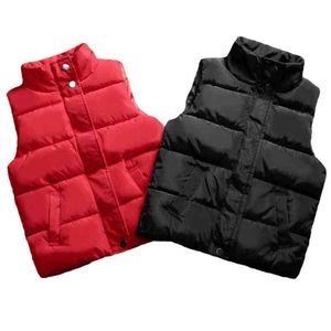 2022 여자 따뜻한 조끼 재킷 4-12 년 가을 어린이 파카 재킷 소년 소녀 두꺼운 아우터웨어 어린이 의류 조끼 J220718