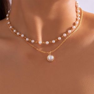 Pendant Necklaces Ailodo Elegant Pearl Necklace For Women Simple Fashion Party Wedding Statement Collier Femme Jewelry Girls Gift 2022Pendan