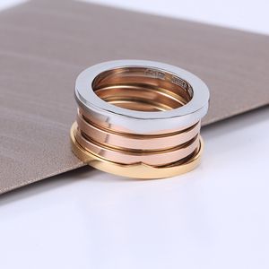 Ceramic Spring Rings for Women Men Girls Ladies Midi Rings Classic Designer Wedding Bands Brand Jewelry Gold Silver Rose Mix Color