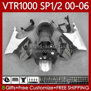 OEM Body for Honda VTR RTV 1000 VTR1000 00 01 02 03 2004 2005 2006 KAYWORK 123NO.177 RC51 SP1 Vit svart SP2 VTR-1000 2000 2001 2002 2003 04 05 06 RTV1000 00-06 FAIRING