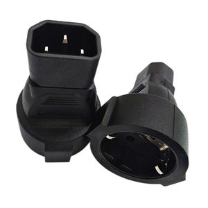 IEC320 C14 Male plug to CEE 7/7 European 3Pin Female Power Socket Adapter for PDU UPS EU/2pcs