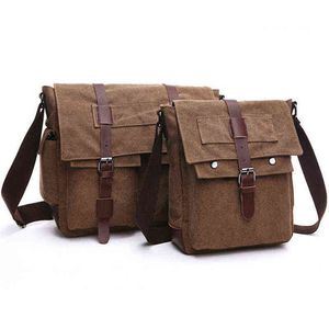 Retro Men Messenger Bags vintage Canvas Handbags Leisure Work Travel Bag Man Business Crossbody Bags Briefcase for Male Bolsas G220524