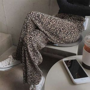 Lanmrem New Summer Wide Wide Legs High Weist Leopard Print Print Cull Cull Pants Prouts Wm13816M 201012