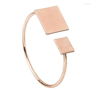 Pulseira Círculo Triângulo Quadrado Formato de Coração Banhado a Prata Dourado Abertura Ajustável Pulseiras Metálicas Bangles Para Mulheres1 Inte22