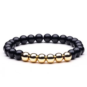 8mm Black Bright Bead Bead Beads Bracciale 3Colors Ematite Balance Bracciale Stretch Jewelry