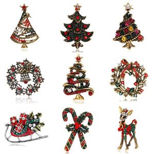 Pins broches rinhoo coronas vintage campanas de ciervo árbol de Navidad para mujeres niños regal de regalo de regalo joyas de decoración