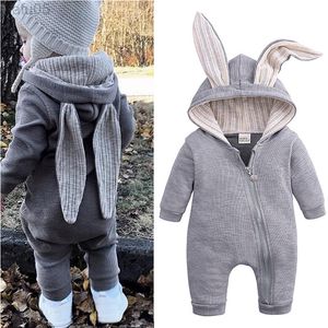 Baby Rabbit Rompers for Girls Autumn Winter Clothes Jumpsuit Halloween kostym Nyfödda pojkar kläder L220808