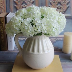 Atacado-europeu falsificação de flor de seda filial artificial hydrangea casamento nupcial casa decoração floral arranjo de flores diy