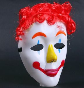 Dance Party Cos Clown Mask Kids Barn Hallowmas Venetian Mask Masquerade Full Face Masker med Wig Hairpiece Festlig Event Tillbehör