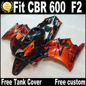 Gratis 7 gåvor Fairing Kit för Honda CBR 600 F2 1991 1992 1993 1994 Brown Black Fairings CBR600 91 - 94 Motobike RF6