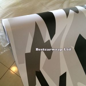 Mattes glänzendes arktisches Camo Vinyl Wrap Film Car Wrap Winter Schnee Tarnstamm Aufkleber Einzigartige Wickelluft -Freisetzungsauto -Aufkleber 1.52 x 30 m/Roll