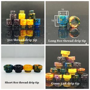 Wholesale tank resin for sale - Group buy 4Styles Epoxy Resin Colorful Wide Bore Drip Tips Thread Long Short Mouthpiece for TFV8 Baby Prince Ijoy Maxo V12 Atomizer Tank