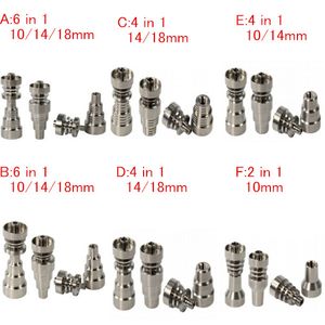 Titanium Nail Smoking Accessories 10/14/18mm 6 In 1 Carb Cap RigBong Nectar Collector