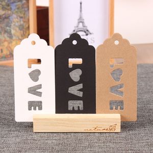 4.7*10cm (1.9*3.9") Kraft Paper Label Wedding Party Gift Greetings Card Swing Tags Scalloped Head Label With LOVE Hollow Out Price Hang Tag