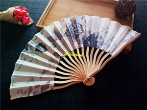 50pcs/lot Chinese Style flower Silk Folding fan Hand Curved blade Fans For Wedding Christmas Party gift favor