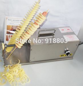 3'ü 1 arada ticari kullanım 110V 220V Elektrikli Hot Dog Twister Kıvırcık Fries Tornado Patates Kesici Dilimer