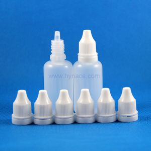 Bottiglie contagocce in plastica LDPE da 30 ml con tappi a prova di manomissione Consigli per ladri Vapori sicuri Spremere capezzoli spessi 100 pezzi