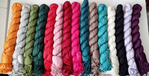 Senhoras de algodão simples cor pescoço cachecol cor sólida SCARVES ponchos envoltório lenços xales 22 pçs / lote # 1747