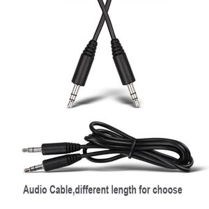 100 pçs / lote mais barato preto 50 cm 70 cm 100 cm 3.5 mm macho para macho cabo adaptador de áudio 3.5 mm para mp3 / 4 telefone móvel