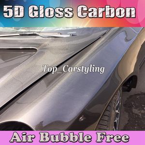 Ultra Gloss 5D Carbon Fiber Vinyl Wrap Super Glossy 5D Carbon Wraps like real Carbon with Air Bubble Free covering skin Size:1.52*20M/Roll