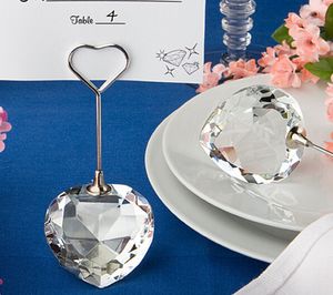 10 pcs Nome Do Coração de Cristal Número Menu Table Place Card Titular Clipe Festa de Casamento Recepção Favor