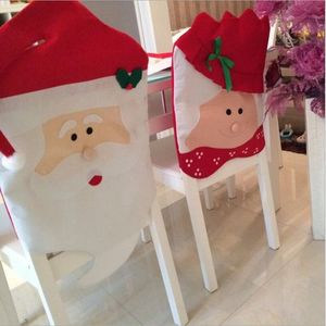 Fodere per sedie di Babbo Natale Coppia di Natale Panno Decorazioni per la tavola da pranzo Forniture per decorazioni natalizie Decorazioni natalizie per la casa CT01