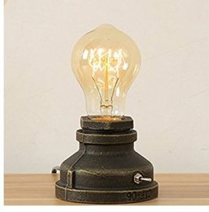 Loft E27 Vintage Industrial Metal Edison Desk Lamps Nightstand Steampunk Wrought Iron Base Antique Table Lamps Lights Night Lamps for Bedsid