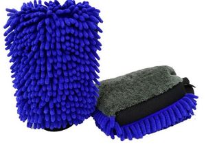 1Pc Car Wash Gloves Cleaning Sponge Cloth Brush Tools Clean Window Coral velvet + chenille Care Furniture Glass Cleaner Washer