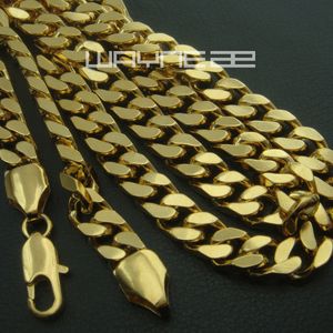 Men's 18k 18ct amarelo ouro enchido 60cm comprimido curb Chain Colar N251