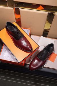 Moda de Nova Mens Oxfords Sapatos Casuais Escritório 100% Genuíno Couro Designer de Festa de Casamento Vestido Sapatos SZ38-44