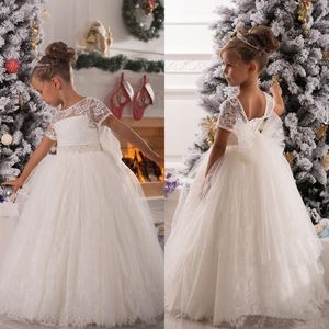 Ny handgjord blomma Little Girl Formal Dresses Princess Gown Dresse