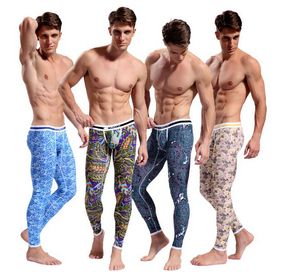 Men Thermal underwear long johns pant thermo clothing warm trousers Mens Cotton Pajama Bohemia Bottoms Bodysuit Keep Zentai Leggings 4 Color