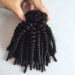 브라질 인간의 머리카락 짜기 아줌마 펑미 꽉 변정한 곱슬 곱슬 한 처녀 머리 확장 Funmi Wave Natural Black Color