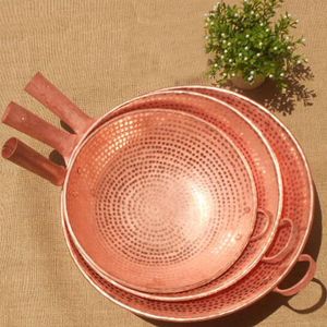 Wholesale-Pure Copper Frying Pan Wok Scoop Beef Pot Cooking Handmade Thick