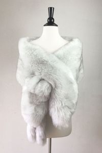Luxurious Bridal Shawl Fur Wraps Marriage Shrug Coat Bride Winter Wedding Party Evening Prom Boleros Jacket Cloak White Khaki244d