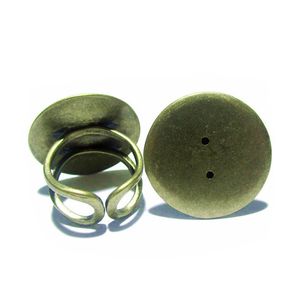 Beadsnice regolabile anello dito base castone anello vuoto con 16 mm piatto pad ottone gioielli unici all'ingrosso anello fabbricazione ID 8130