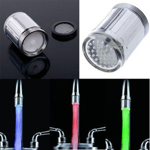 LED-kranlampor Temperaturkontroll Kran Sensor Sink Tap Glow Lights Waterfull Duschlampa RGB 3-Färg Vatten Glöd Tap Light