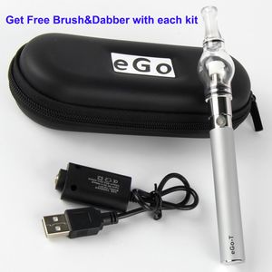 eCig Single Zipper Case Dab Gobe Pens Kit eGo T 650/900/1100 mAh Akku mit Zerstäuber Glas Globe Wax Vaporizer Pen