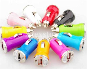 Färgglada kula mini USB Car Charger Universal Micro Adapter för mobiltelefon PDA Mp3 Player Mobile Ego Battery DHL GRATIS