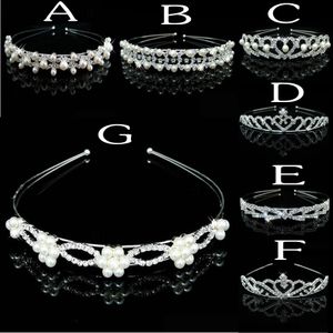 Günstige Tiara-Stile, 8 Kristalle und Perlen, Perlen-Brautkopf-Accessoires 2016, formelles Event, Haarschmuck, kostenloser Versand, Strasssteine