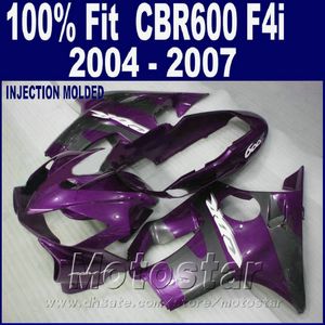 Özel kaporta% 100 HONDA CBR 600 F4i kaportalar için enjeksiyon kalıplama 2004 2005 2006 2007 vücut mor cbr600 f4i 04 05 06 07 ICSF