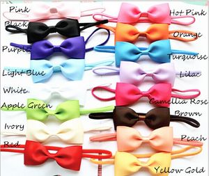 20pcs baby 2.5inch hair bow with mini Thin Elastic headbands girl hair accessorie bow flower hair band slender rubber hair ties PJ5283