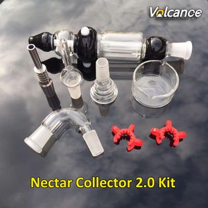 NC 2.0 Pełny zestaw ze słomy ustnik Stem Titanium Quartz Nail Hookahs Odpinany Nector Collector V2 do wosku suchego zioła