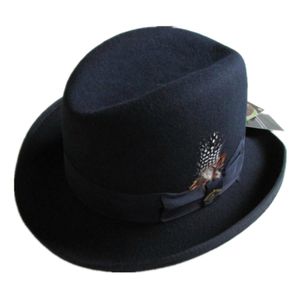 Toptan-Geleneksel Yün Keçe Homburg Fedora Şapka / Godfather Hat