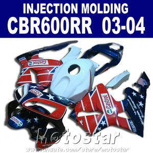 7Gifts ABS plastic for HONDA CBR 600RR fairing 2003 2004 Injection Molding 03 04 CBR600RR red blue custom fairing WHX4