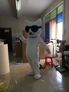 2017 Hot venda Adorável grande Branco gato dos desenhos animados boneca transporte Mascot Costume gratuito