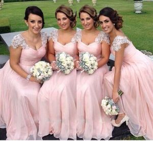 2016 Gorgeous Women Bridesmaid Dresses $ 99 Long Chiffon Party Dress Evening Wear Formell Square Ärmlös Frisk Lyxig Brudtärna Klänning