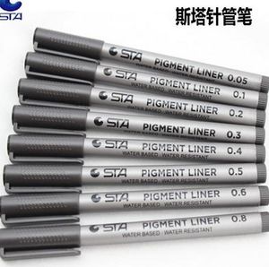 sta pigment liner painting designs pens waterproof black hook line maker pen soft tip brush pen drawing sketch needle pen 0 05mm0 8mm